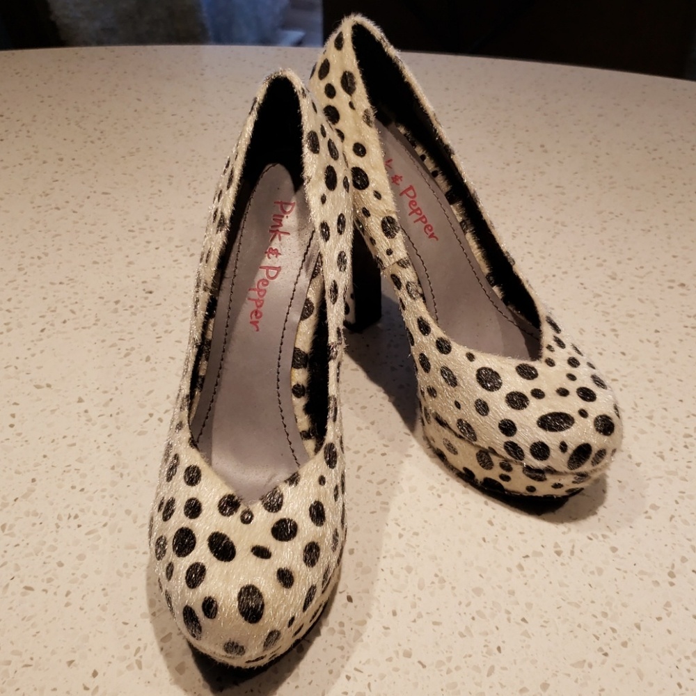 Blk and white heels